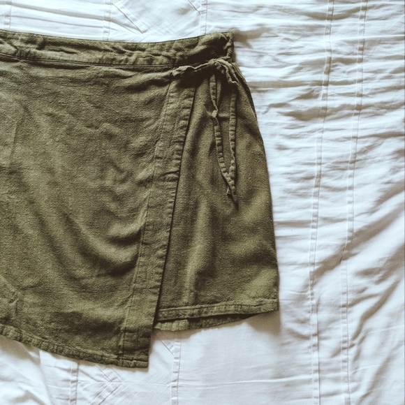 Target Dresses & Skirts - Target Army Green Faux Wrap Skirt